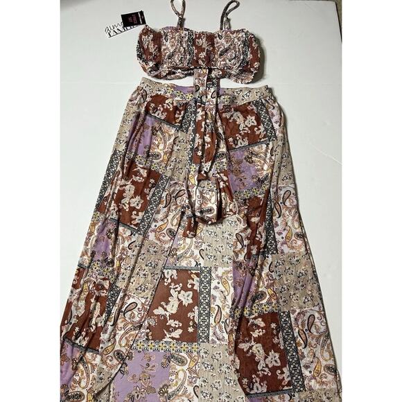 Almost Famous Womens Multicolor Bandeau Top & Dress Set Size XL Stretch - Picture 2 of 16